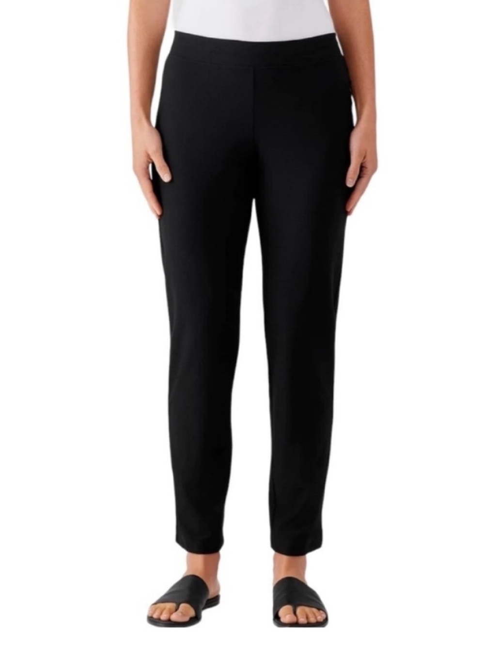Eileen Fisher washable stretch crepe pant in black size S excellent condition